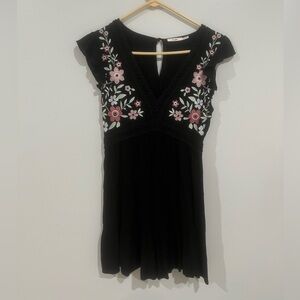 black flower dress